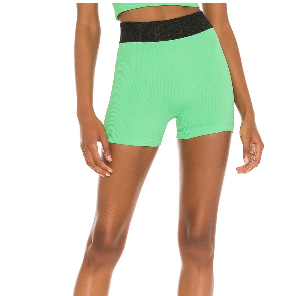 Free People size Small, green ribbed biker shorts